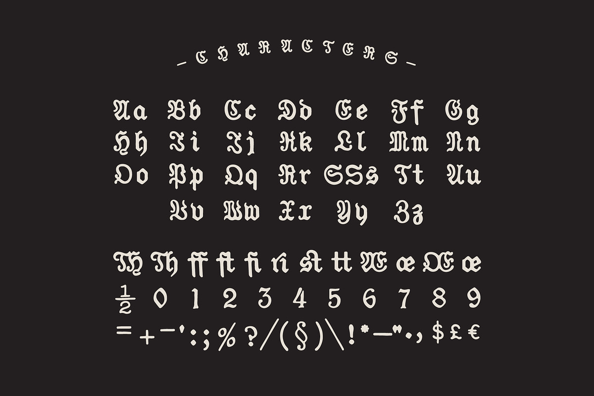 Vanity - Fraktur Blackletter, a Blackletter Font by OPENCITYDESIGNCO (Photo 3 of 7)