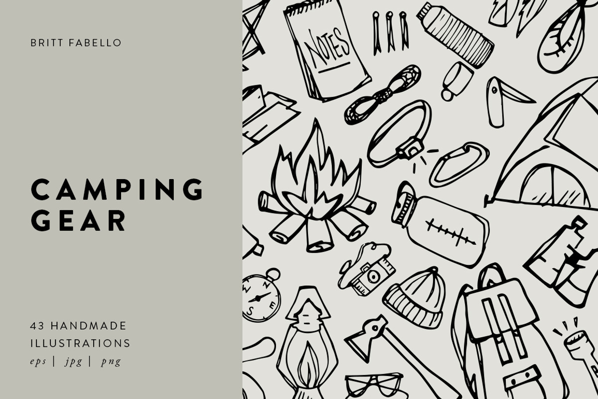Hand-Illustrated Camping Vectors, an Object Illustration by Britt Fabello (Photo 1 of 4)