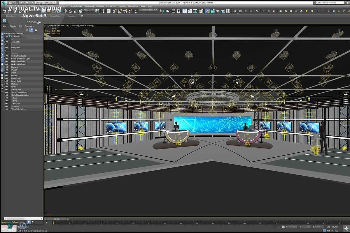 TV Studio Collection Vol 6 - 2 PCS, an Architecture 3D Model by akerStudio (Photo 16 of 98)