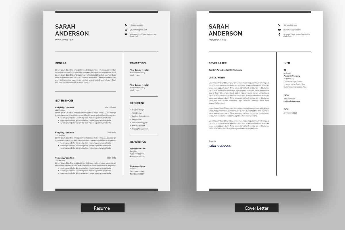Word Resume/CV, a Resume Template by SlideCo (Photo 2 of 6)