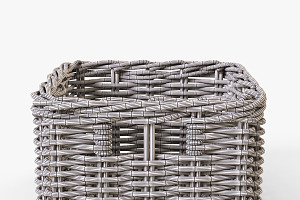 Wicker Basket Ikea Byholma 1 Gray