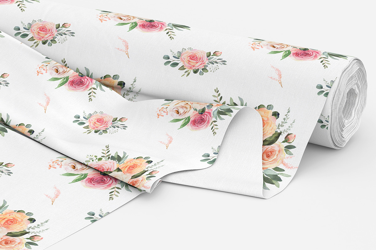 Watercolor patterns with roses, a Pattern Graphic by AnnelyBlooms (Photo 3 of 7)