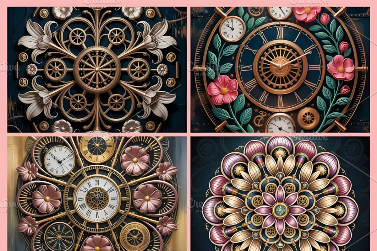 Steampunk Flower Mandala, a Decorative Illustration by Ink Gallery (Photo 3 of 4)