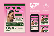 Pink Green Skincare Sale Flyer Set, a Flyer Template by graphicook (Thumbnail 1 of 3)
