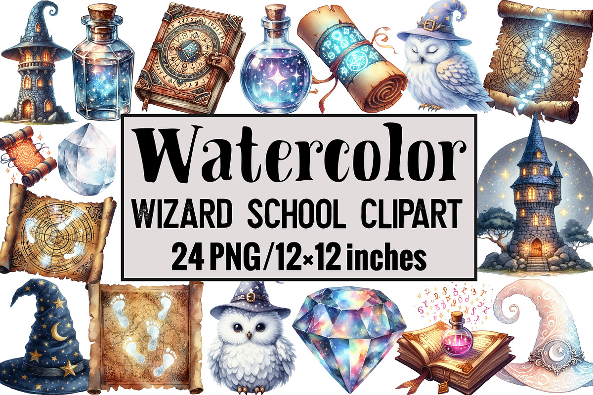 Wizard School Clipart, an Illustration by Design Market (Photo 1 of 3)