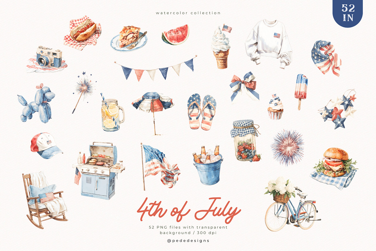 4th of July Collection, a Decorative Illustration by PeDe Designs (Photo 6 of 20)