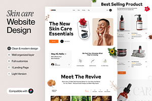 Skin care Landing Page, an UI Kit Template by sajon.co