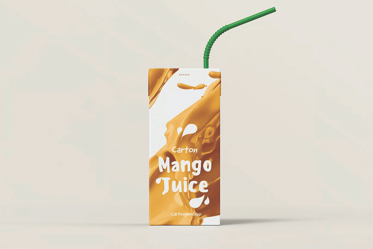 Juice Carton Packaging Box Mockup, a Packaging Mockup by DesignRushMarket (Photo 14 of 15)