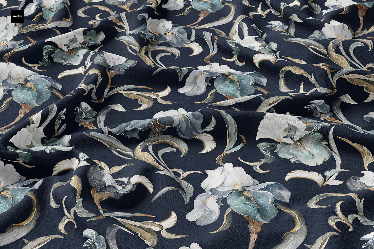 IRISES floral seamless patterns, a Pattern Graphic by Lisima (Photo 10 of 14)
