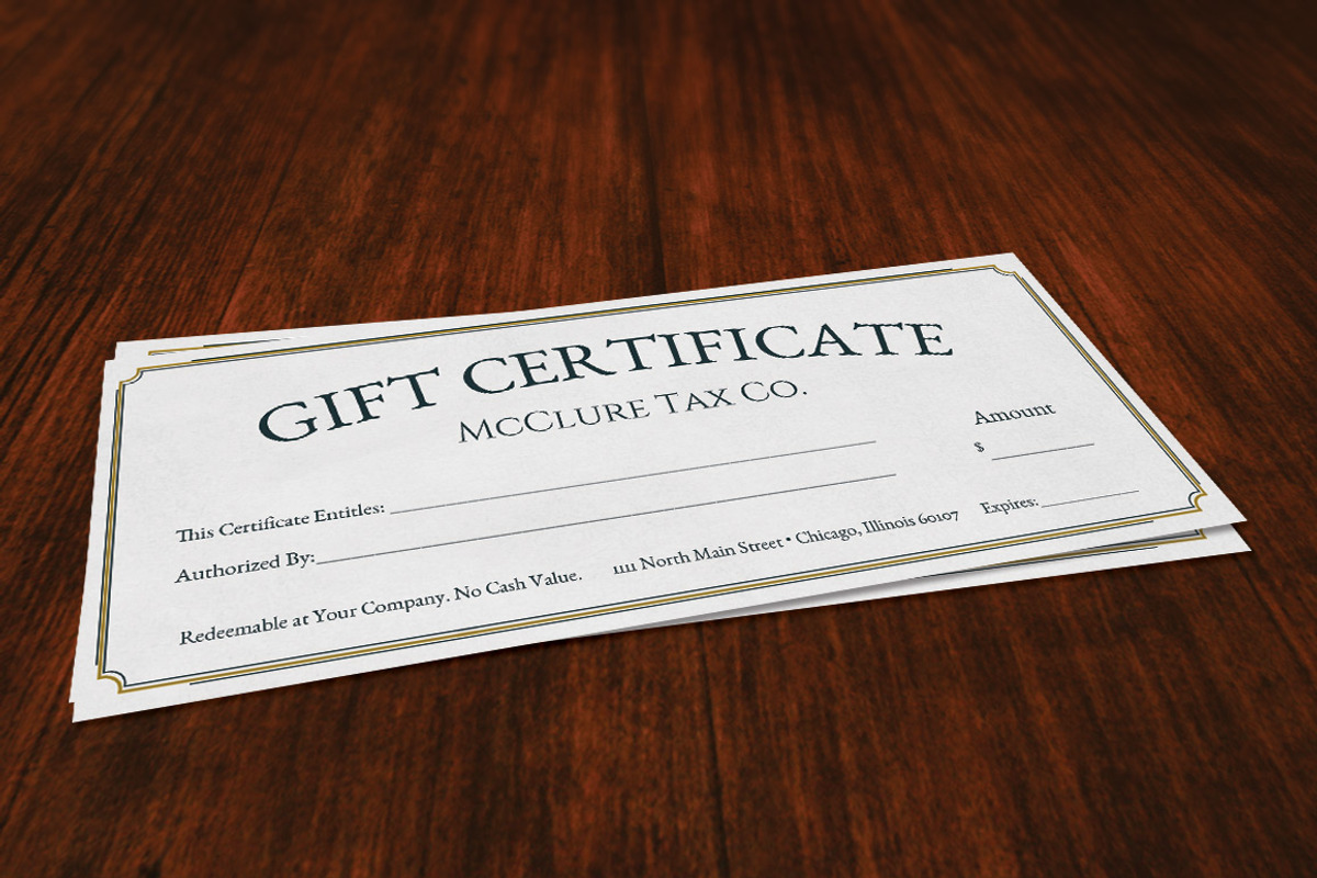 Gift Certificate - Classic, a Stationery Template by Nathan Knight Design (Photo 3 of 3)
