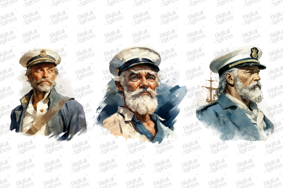 Vintage Sailor Clipart, an Object Illustration by Digital Xpress (Photo 3 of 5)