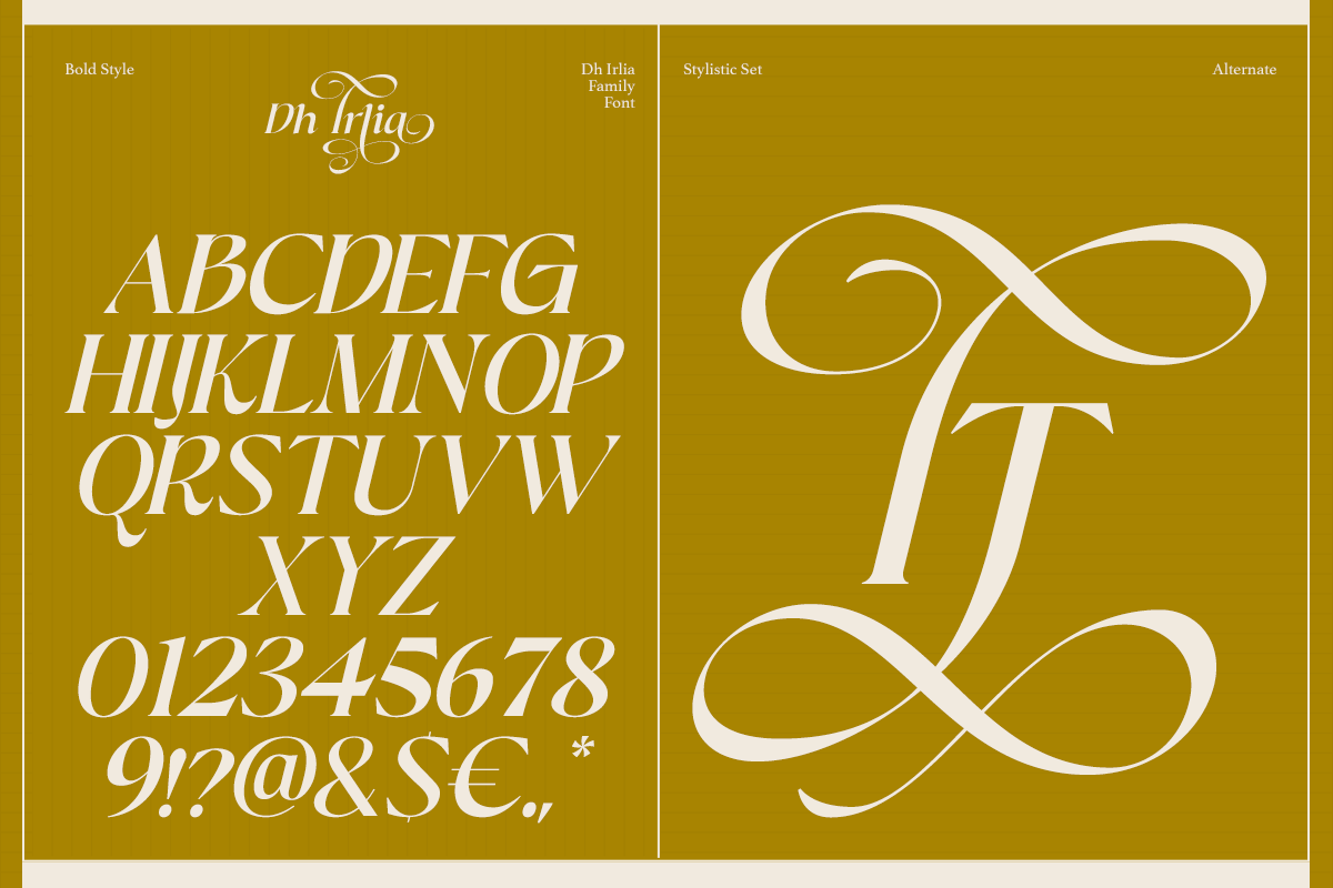 Dh Irlia - 7 Fashion Swash Family, a Serif Font by Dharmas Foundry (Photo 15 of 19)
