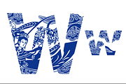 Letter A-Z Chinese style, a Symbol Font by PonDeArt (Thumbnail 24 of 27)