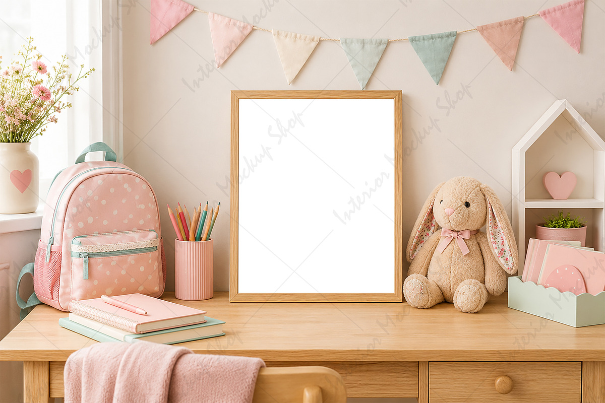 Pastel Kids Room Frame Mockup PSD, a Poster Template by Mockup Shop (Photo 2 of 2)