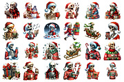 Christmas skeletons clipart bundle, an Illustration by SinaCreation (Thumbnail 2 of 7)
