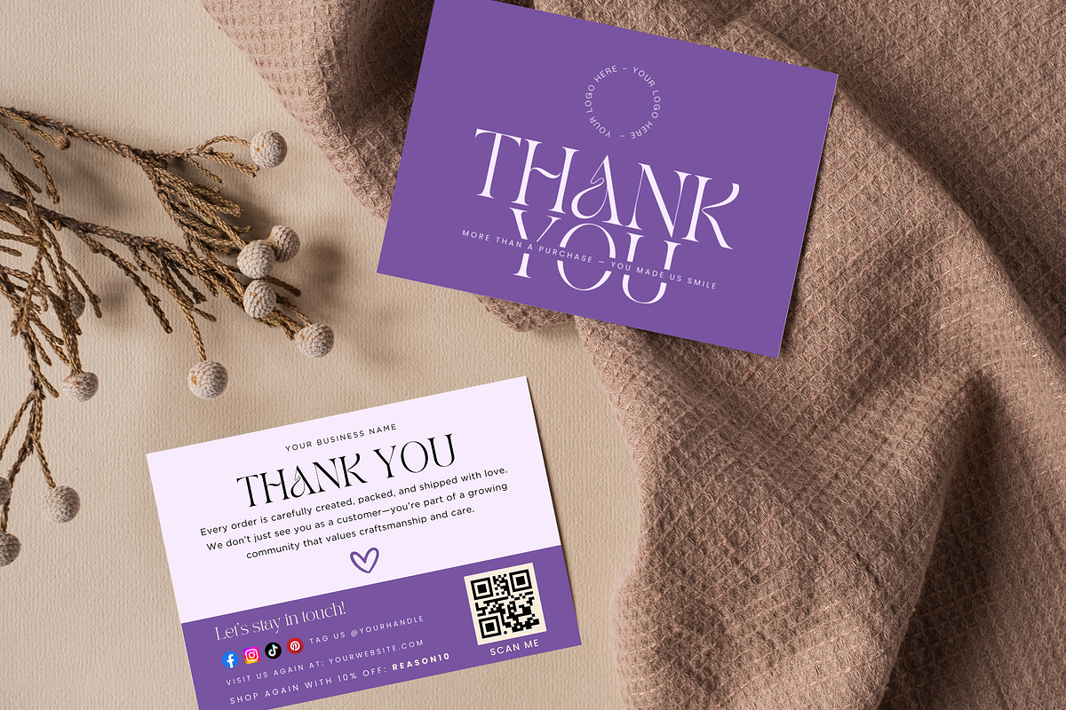 Printable Thank You Card Template, a Card Template by Elegant_Studio44 (Photo 6 of 6)