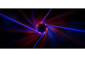 Red and blue laser light for concert, an Illustration by art PVP - market