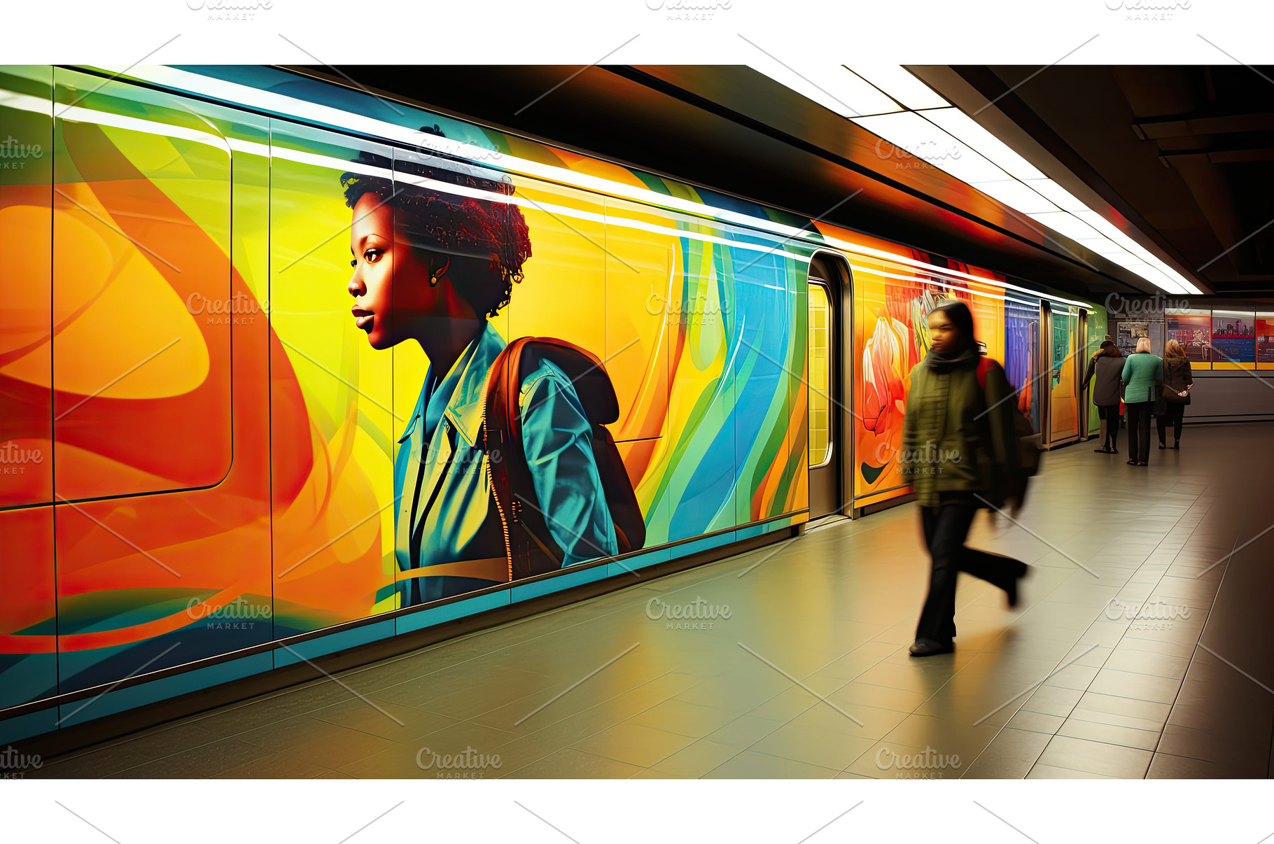 urban subway ads ai generated, a Transportation Photo by pikepicture