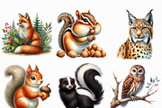 Forest Animals Watercolor Clipart, an Illustration by Craft Nest (Thumbnail 4 of 6)