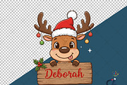Funny Christmas Reindeer With Sign P, an Illustration by Creative Art (Thumbnail 2 of 6)