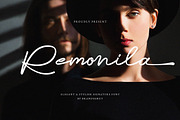 Remonila Elegant Handwritten Script, a Handwritten Font by BrandSemut (Thumbnail 1 of 12)