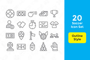 20 Soccer icon set with 3 styles, an Icon by Rudez Studio (Thumbnail 2 of 4)
