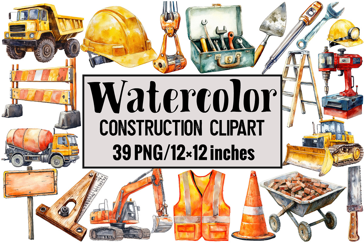 Construction Clipart, an Illustration by Design Market (Photo 1 of 3)