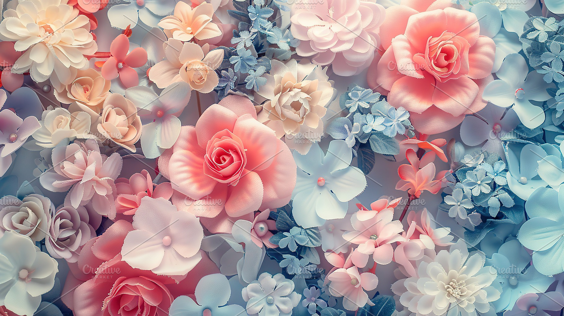 Background of natural flowers in pastel colors, a Photo by AlyaAnd
