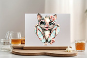 Whimsical Summer Cat Clipart, an Illustration by SVGArt (Thumbnail 5 of 9)