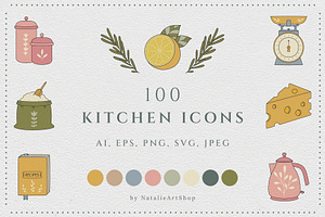 Kitchen & Cooking Icon Set, an Icon by NatalieArtShop