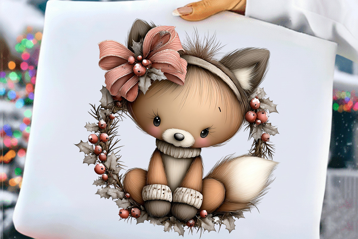 Whimsical Christmas Fluffy Fox PNG, an Illustration by Craft Nest (Photo 6 of 9)