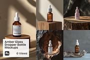 Amber Glass Dropper Bottle Mockups, a Packaging Mockup by Mockupdaddy (Thumbnail 1 of 7)