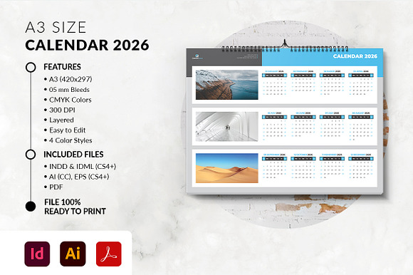 2026 Landscape Calendar Printable preview 6