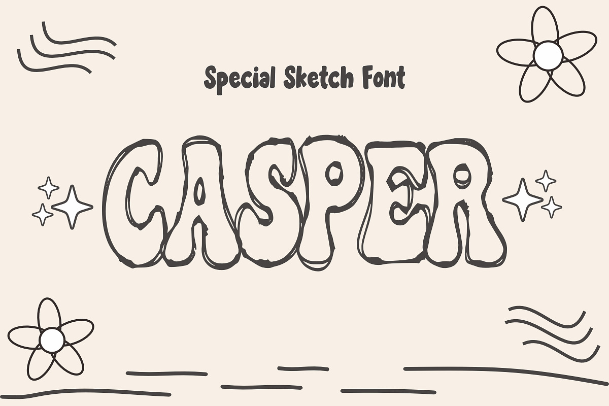 Cartoon Sketch - Outline Font Types, a Font by KiddoGlyphs Studio (Photo 3 of 3)