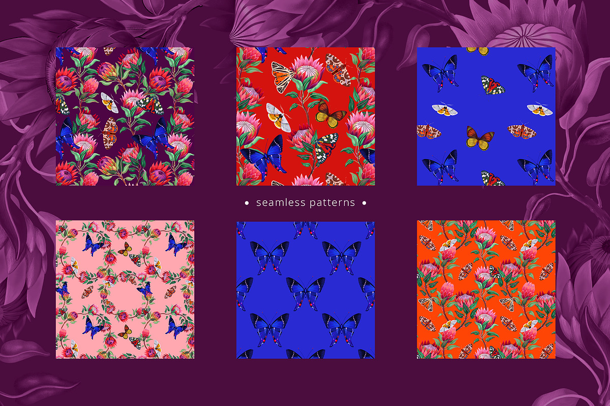 Dark bloom set. Chic & Trendy!, a Pattern Graphic by OlgaSoi007