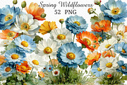 Watercolor Spring Wildflowers Png, an Illustration by Craft Nest (Thumbnail 1 of 11)