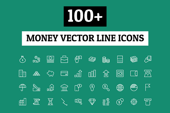 100+ Money Vector Line Icons preview 3