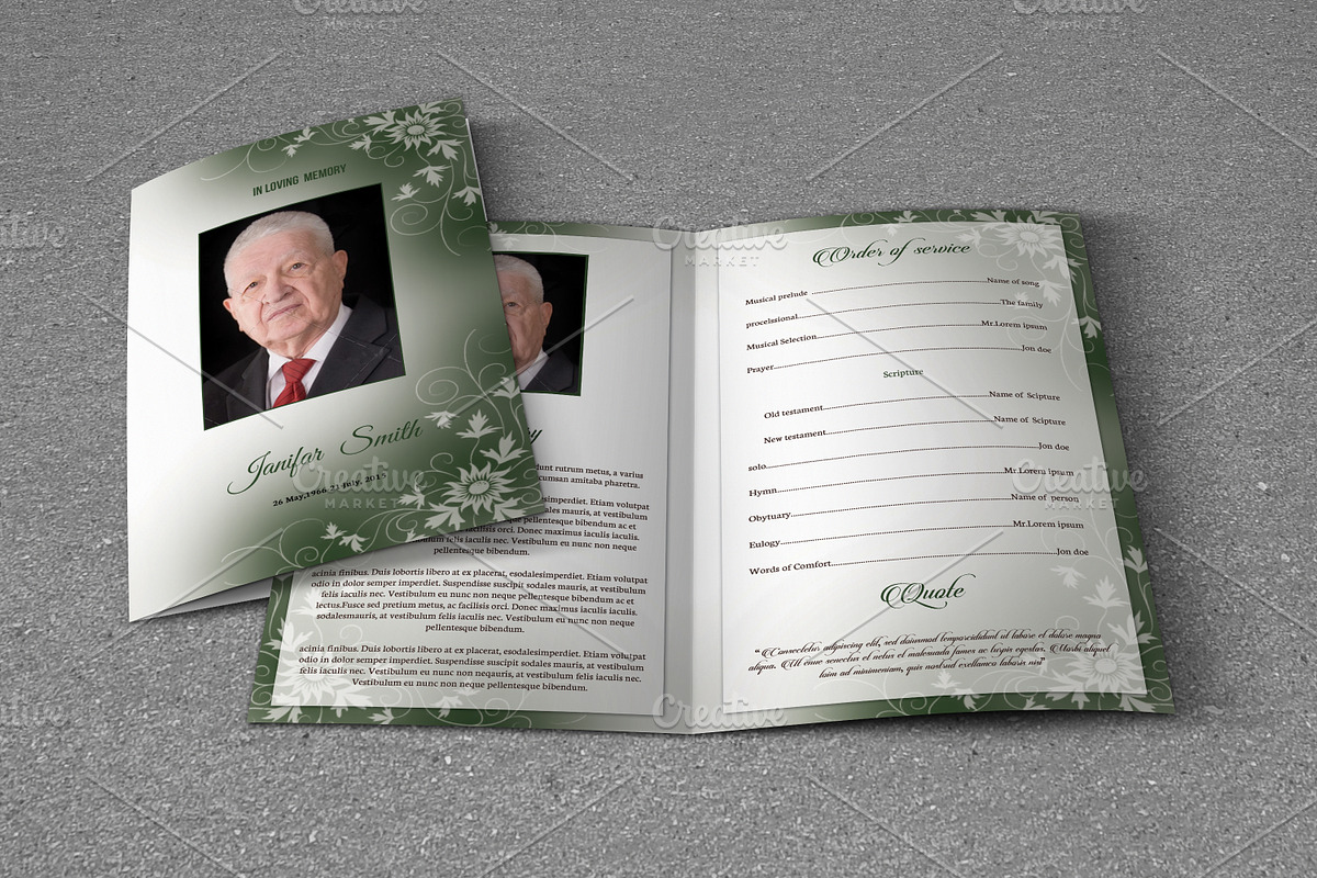 Funeral Program Template-T607, a Brochure Template by Template Shop (Photo 3 of 4)