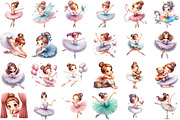 Adorable Ballerina Girls Clipart Bun, an Illustration by Sublimation Artist (Thumbnail 2 of 6)