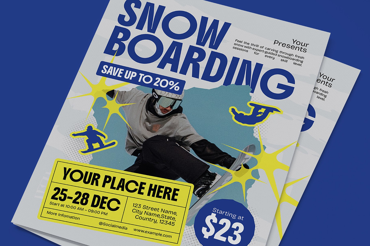 Snowboarding Flyer, a Flyer Template by graphicook (Photo 2 of 3)