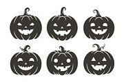 Halloween pumpkin faces collection, a Seasonal Illustration by Yayasya (Thumbnail 2 of 3)