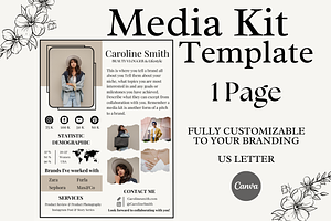 1 Page Media Kit Canva Template