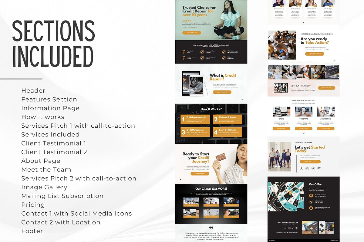 Credit Repair Canva Website Template, a Landing Page Template by Kromatic Design Studio (Photo 2 of 8)