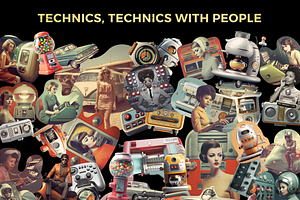 Retro Futuristic Movies Collage Kit