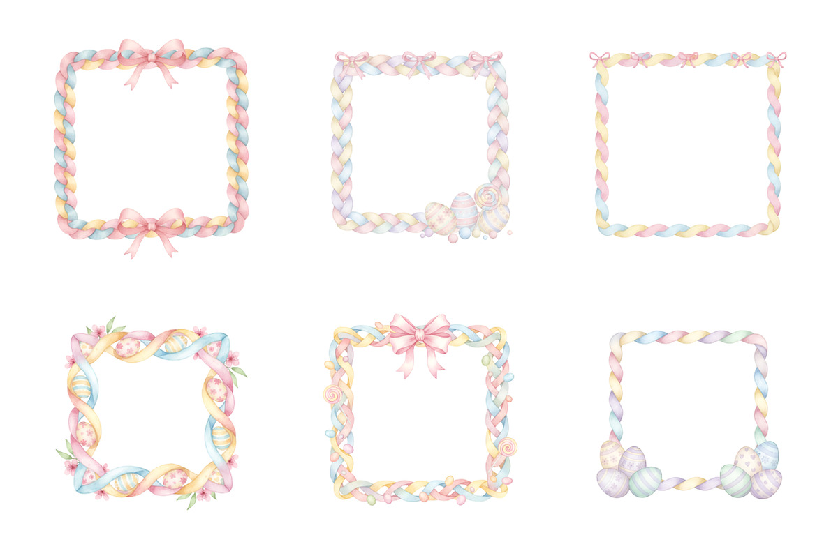 Watercolor Easter Frame Clipart, an Illustration by GatewayDesign (Photo 3 of 3)