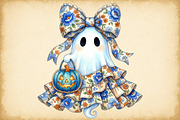 Coquette Halloween Ghost Png, a Work Illustration by Sublimation Artist (Thumbnail 1 of 9)