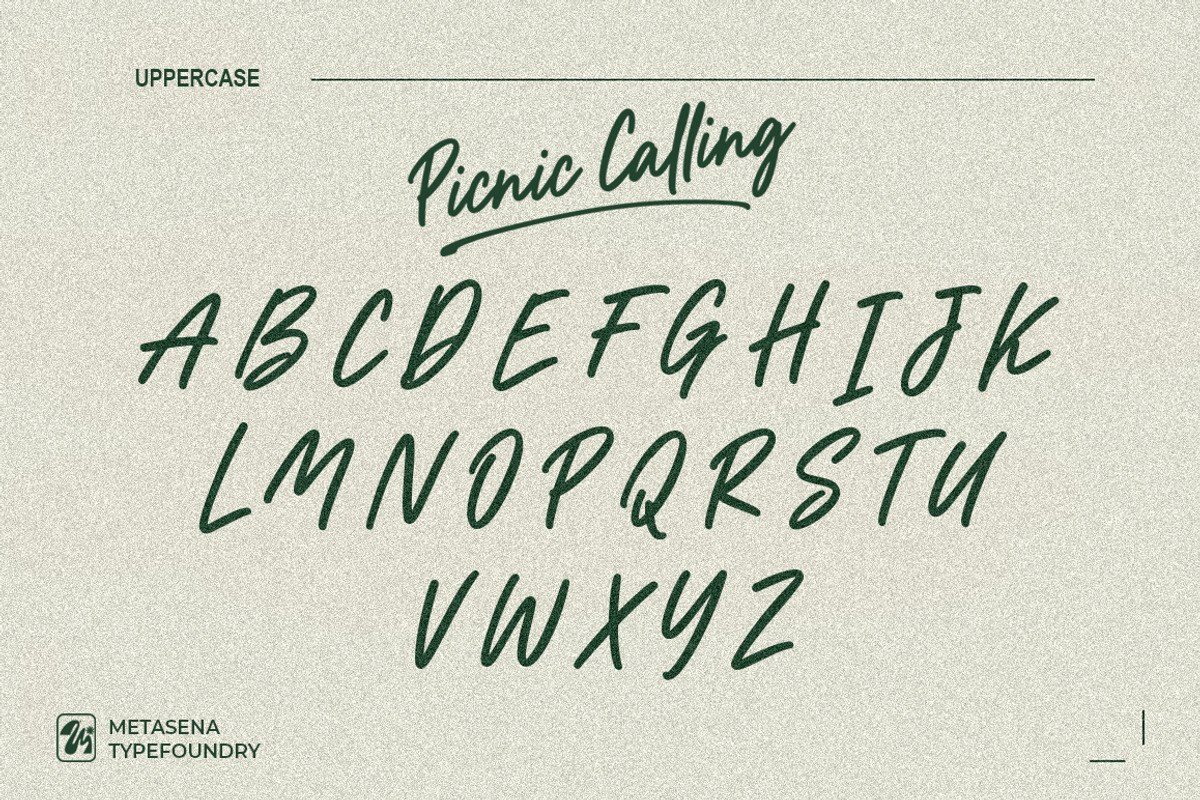 Picnic Calling, a Script Font by Metasena Typefoundry (Photo 8 of 10)