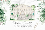 Landscape-Watercolor House Clipart, an Illustration by Graphic Box (Thumbnail 5 of 10)