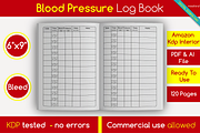 Blood Pressure Log Book • KDP, a Templates & Theme by HyeRi (Thumbnail 1 of 3)