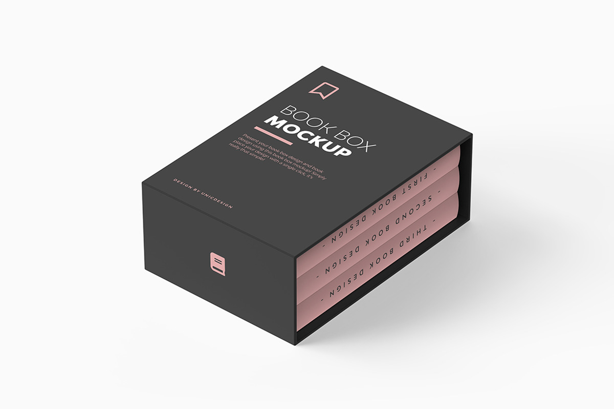 Book Box Mockup, a Packaging Mockup by UnicDesign (Photo 4 of 4)